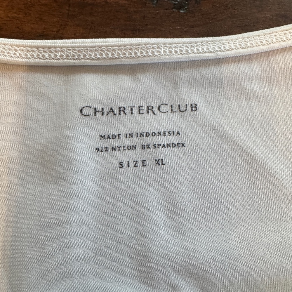 Charter Club White Tank Top- Size XL - Picture 3 of 11